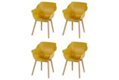 yellowquatroteak 1 247x165 - Set van 4 - Hartman Sophie Studio dining armstoel - Curry Yellow - Teak poot
