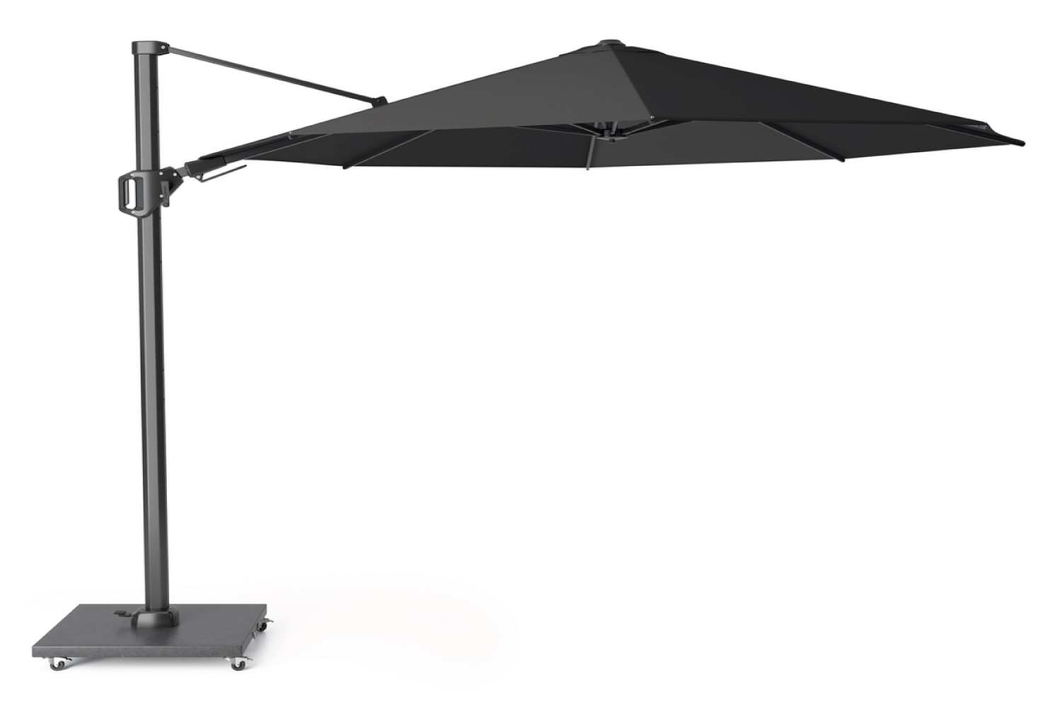 challenger 350 rond faded black - Platinum Challenger zweefparasol 350 cm rond faded black