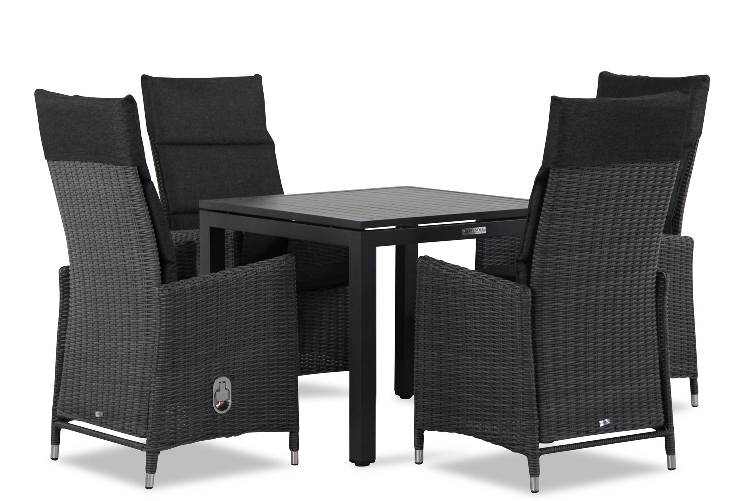 madera off black concept 90 cm 1 - Garden Collections Madera/Concept 90 cm dining tuinset 5-delig