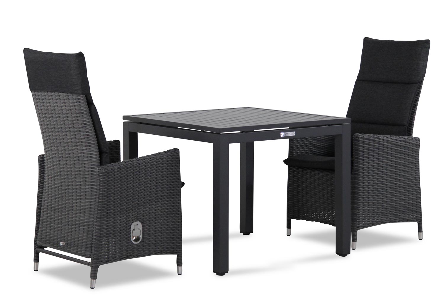 madera off black met concept 90 cm 2ps 1 - Garden Collections Madera/Concept 90 cm dining tuinset 3-delig