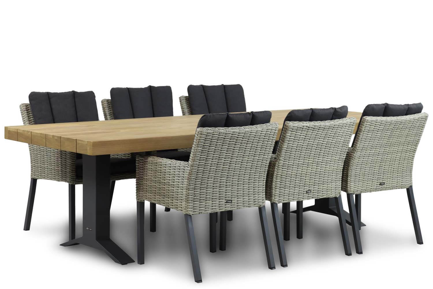 superior 260 met 6x oxbow new grey - Garden Collections Oxbow/Superior 260 cm dining tuinset 7-delig