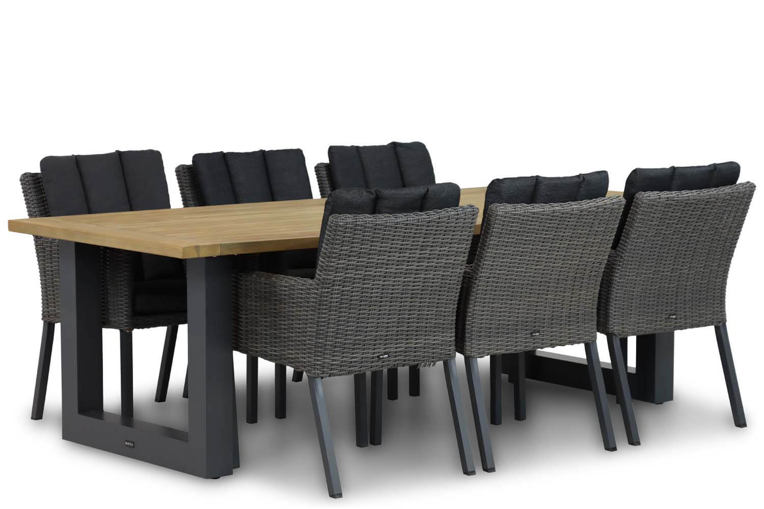 talai 240 antra met 6 oxbow off black 1  - Garden Collections Oxbow/Talai 240 cm dining tuinset 7-delig