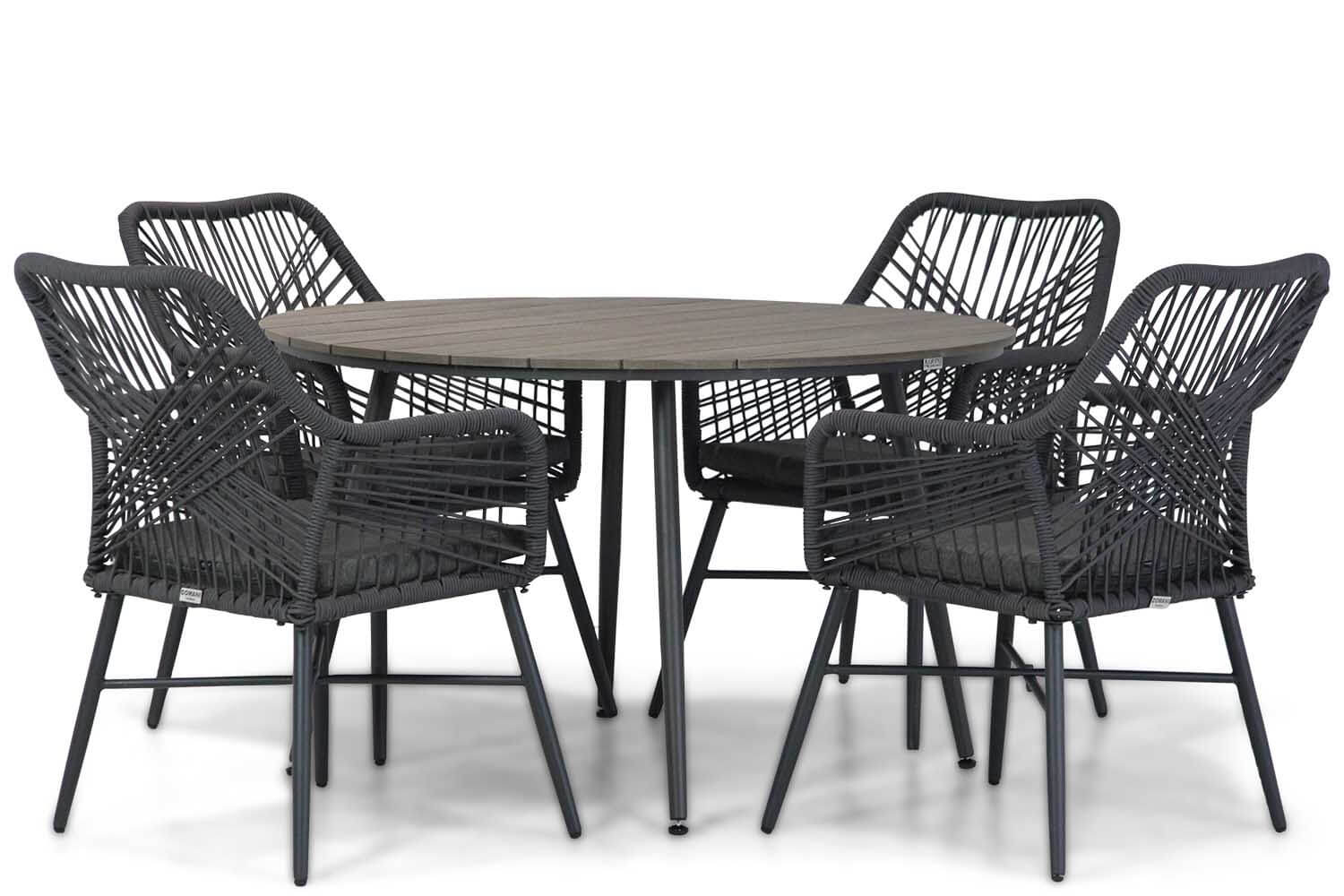 tuinset forisantra matalerond125 5 delig - Domani Foris/Matale 125 cm rond dining tuinset 5-delig